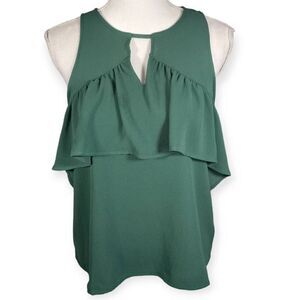 PAPAYA GREEN COLD SHOULDER BLOUSE SZ.M NWT